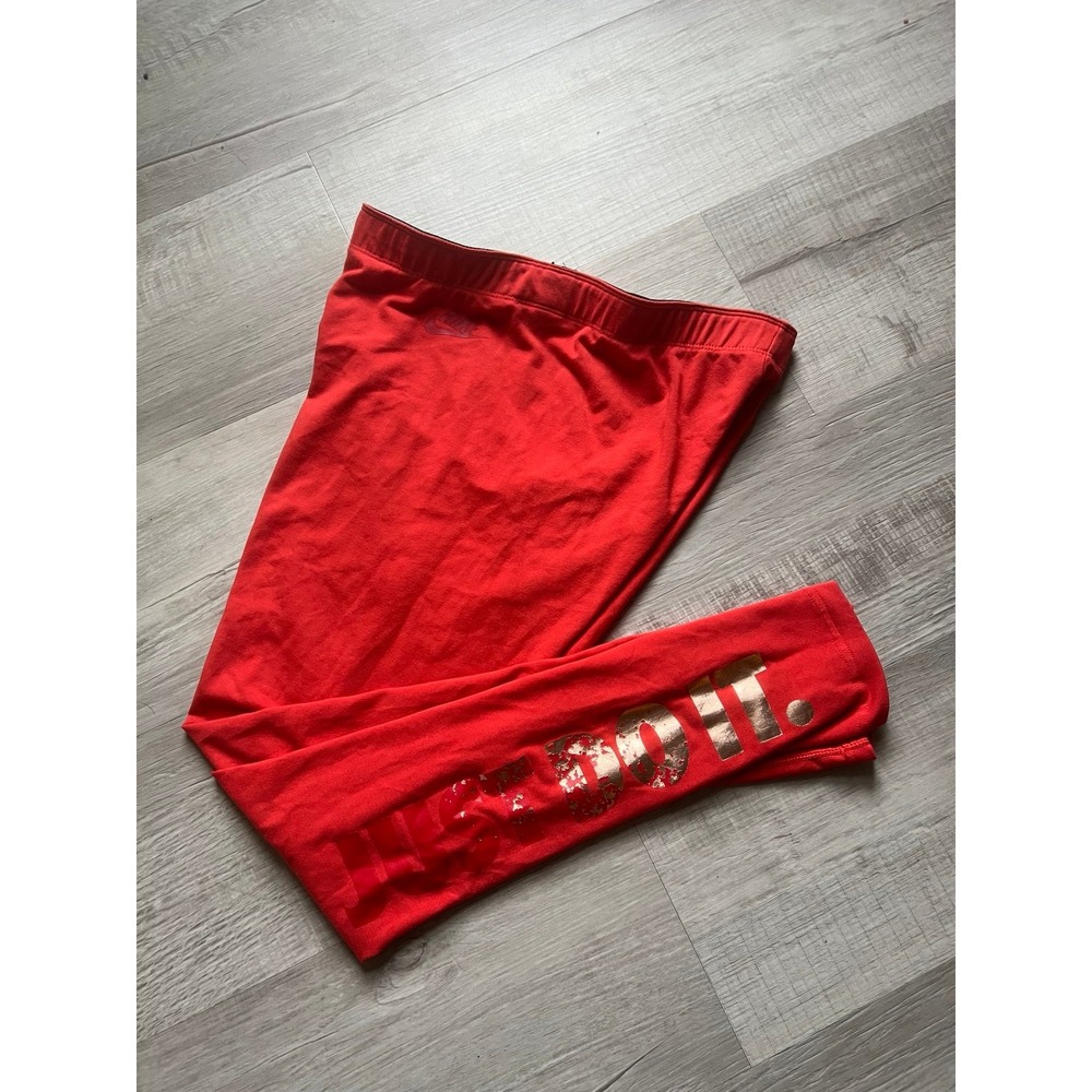 Orange Gold Nike just do it leggings women's medium - Picture 3 of 6